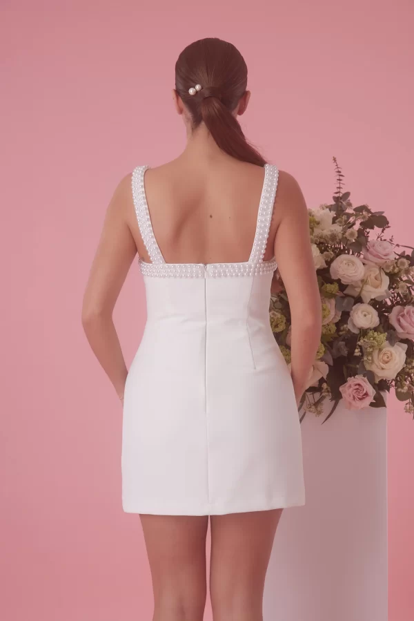 The Pearl Trim Mini Dress - Image 5