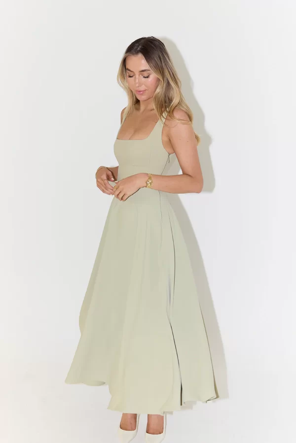 The High Waist Square Neck Midi Dress - Image 4