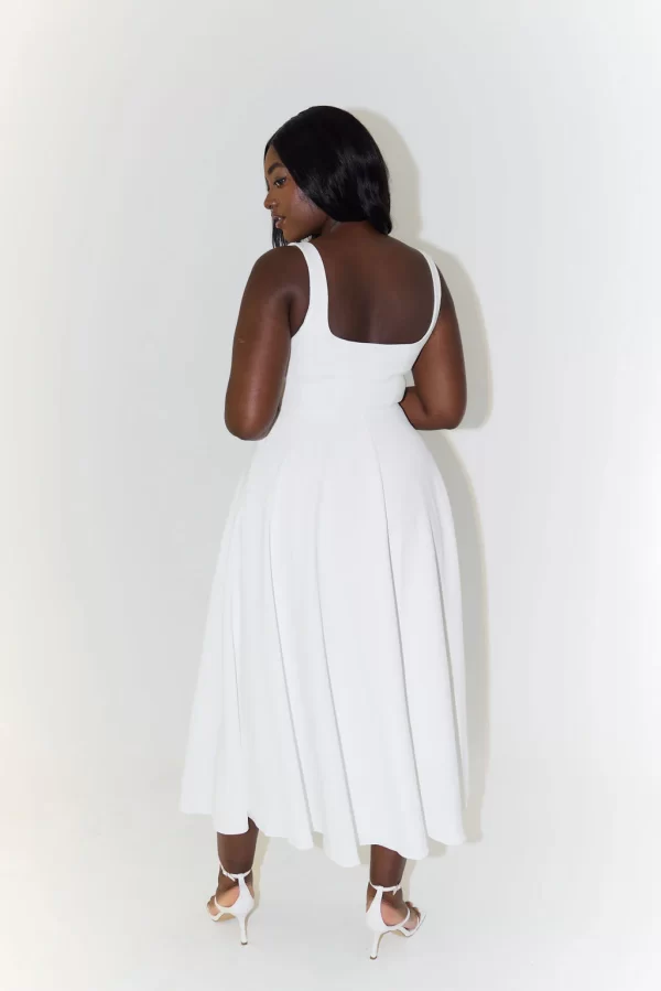 The High Waist Square Neck Midi Dress - Image 5