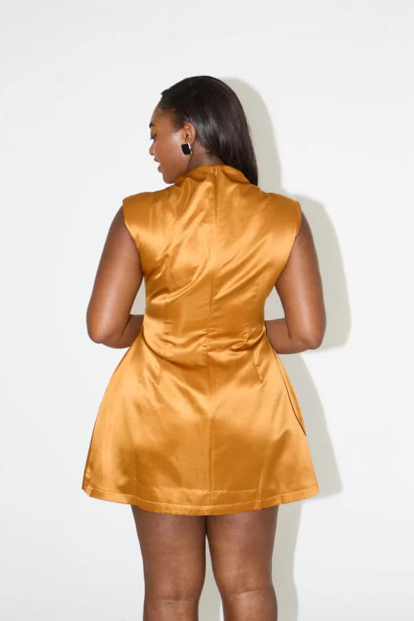 The Satin Straight Neck Mini Dress - Image 6