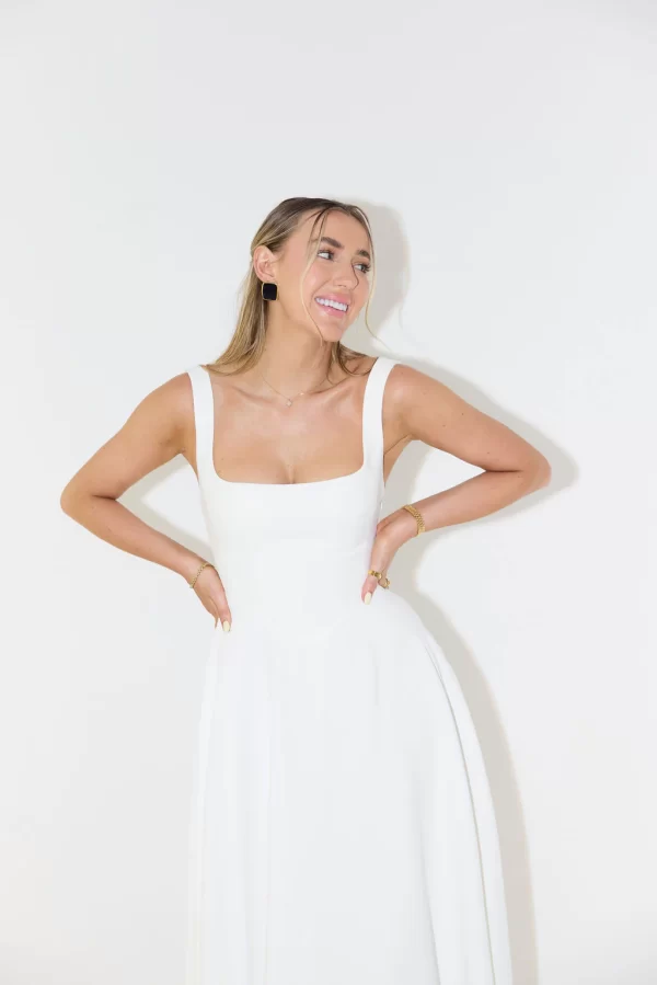 The High Waist Square Neck Midi Dress - Image 2