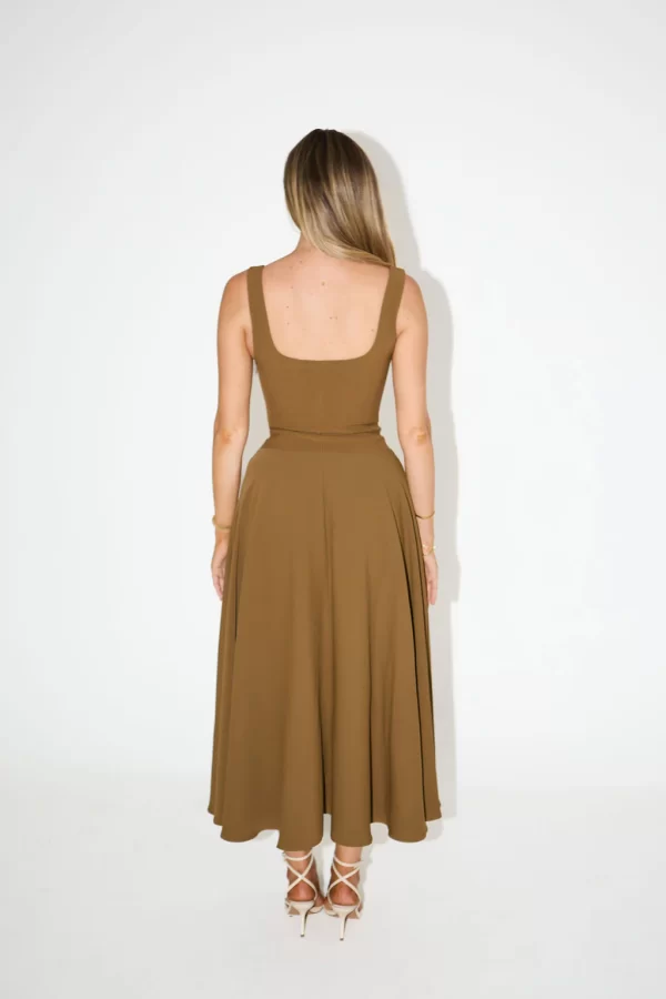 The Low Waist Square Neck Midi Dress - Image 4
