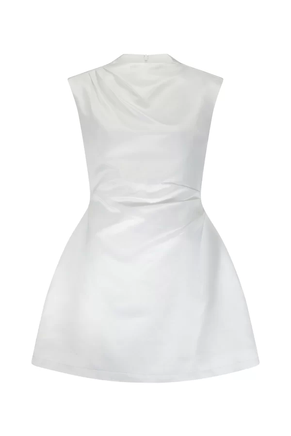 The Satin Straight Neck Mini Dress - Image 6