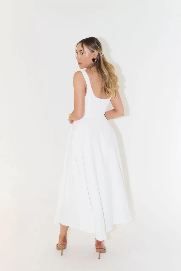 The High Waist Square Neck Midi Dress - Image 4
