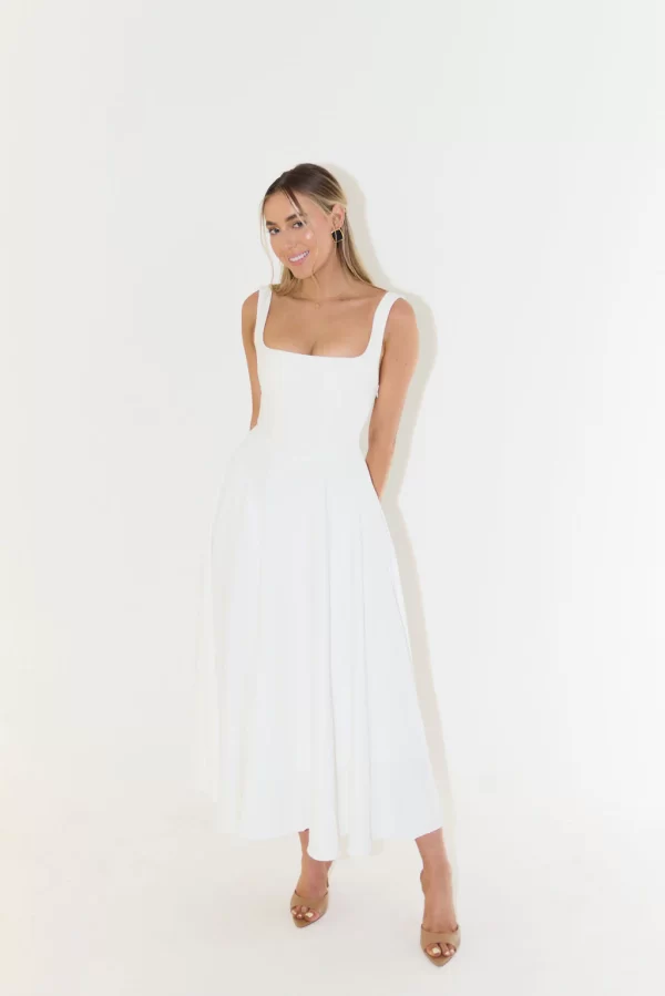 The High Waist Square Neck Midi Dress - Image 3