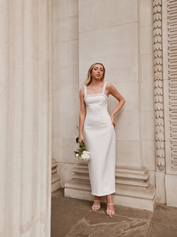 The Pearl Trim Midi Dress - Image 5